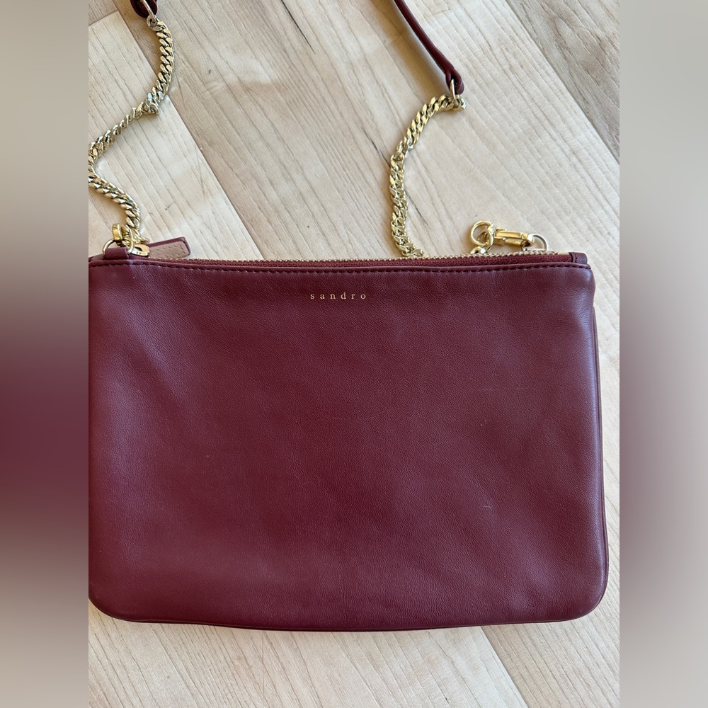 Sandro addict cross body bad burgundy and light pink. - Picture 5 of 12
